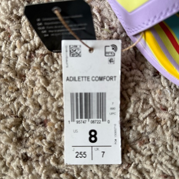 Adidas Multicolor Striped Slides - 8 - Picture 3 of 4